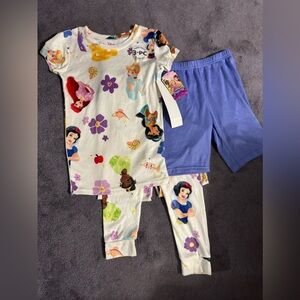 Girls Disney Princess Super Soft 3 Piece Pajama Set